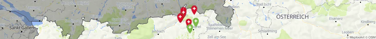 Kartenansicht für Apotheken-Notdienste in der Nähe von Rettenschöss (Kufstein, Tirol)
